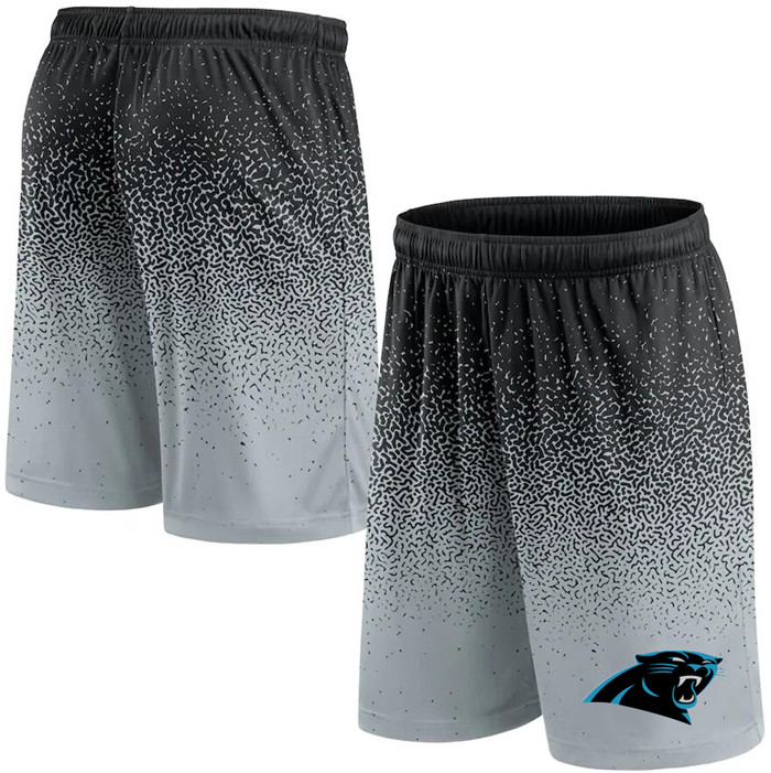 Men's Carolina Panthers Black/Gray Ombre Shorts